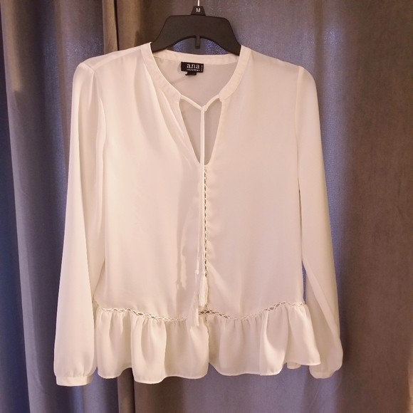 Boho,Peasant Blouse with Ruffle by Ana - Picture 3 of 10